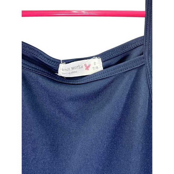 Knit Works Girls 7/8 Black Floral Dress With Slip - Picture 4 of 4